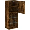 TV staliukas TV spintelė su LED lemputėmis, dūminio ąžuolo, 40,5x30x102cm