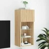 TV staliukas TV spintelė su LED lemputėmis, ąžuolo spalvos, 40,5x30x90cm