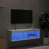 TV staliukas TV spintelė su LED lemputėmis, baltos spalvos, 100x30x30cm