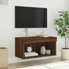 TV staliukas TV spintelė su LED lemputėmis, ruda ąžuolo, 60x30x30cm