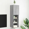 TV staliukas TV spintelė su LED lemputėmis, pilka ąžuolo, 30,5x30x102cm