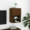 TV staliukas TV spintelė su LED lemputėmis, ruda ąžuolo, 40,5x30x60cm