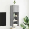 TV staliukas TV spintelė su LED lemputėmis, pilka ąžuolo, 30,5x30x90cm