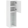 TV staliukas TV spintelė su LED lemputėmis, baltos spalvos, 30,5x30x102cm
