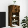 TV staliukas TV spintelė su LED lemputėmis, dūminio ąžuolo, 40,5x30x90cm