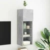 TV staliukas TV spintelė su LED lemputėmis, betono pilka, 30,5x30x90cm