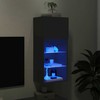 TV staliukas TV spintelė su LED lemputėmis, juodos spalvos, 40,5x30x90cm