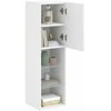 TV staliukas TV spintelė su LED lemputėmis, baltos spalvos, 30,5x30x102cm