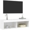 TV staliukas TV spintelė su LED lemputėmis, baltos spalvos, 100x30x30cm