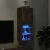 TV staliukas TV spintelė su LED lemputėmis, dūminio ąžuolo, 40,5x30x102cm