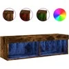 TV staliukas TV spintelė su LED lemputėmis, dūminio ąžuolo, 100x30x30cm