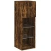 TV staliukas TV spintelė su LED lemputėmis, dūminio ąžuolo, 30,5x30x90cm