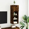 TV staliukas TV spintelė su LED lemputėmis, dūminio ąžuolo, 30,5x30x90cm