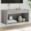 TV staliukas TV spintelė su LED lemputėmis, pilka ąžuolo, 60x30x30cm