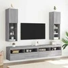 TV staliukas TV spintelė su LED lemputėmis, pilka ąžuolo, 30,5x30x102cm