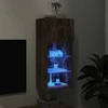 TV staliukas TV spintelė su LED lemputėmis, dūminio ąžuolo, 40,5x30x90cm