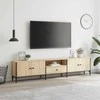 TV staliukas TV spintelė su stalčiumi, ąžuolo, 200x25x44cm, apdirbta mediena