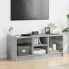 TV staliukas TV spintelė su stiklinėmis durelėmis, betono, 102x37x42cm