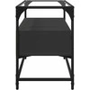 TV staliukas TV spintelė su stikliniu stalviršiu, juoda, 80x35x51cm, mediena