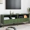 TV staliukas TV spintelės, 2vnt., alyvuogių, 68x39x50,5cm, plienas