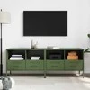 TV staliukas TV spintelės, 2vnt., alyvuogių, 68x39x50,5cm, plienas