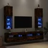 TV staliukas TV spintelės su LED, 2vnt., dūminio ąžuolo, 30,5x30x102cm