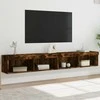TV staliukas TV spintelės su LED, 2vnt., dūminio ąžuolo, 100x30x30cm