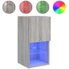 TV staliukas TV spintelės su LED, 2vnt., pilkos ąžuolo, 30,5x30x60cm