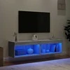 TV staliukas TV spintelės su LED, 2vnt., pilkos ąžuolo, 60x30x30cm