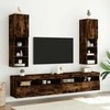 TV staliukas TV spintelės su LED, 2vnt., dūminio ąžuolo, 30,5x30x102cm
