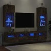 TV staliukas TV spintelės su LED, 2vnt., dūminio ąžuolo, 40,5x30x90cm