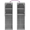 TV staliukas TV spintelės su LED, 2vnt., pilkos ąžuolo, 30,5x30x102cm