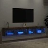 TV staliukas TV spintelės su LED, 2vnt., dūminio ąžuolo, 100x30x30cm