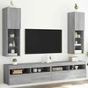 TV staliukas TV spintelės su LED, 2vnt., pilkos ąžuolo, 30,5x30x102cm
