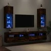 TV staliukas TV spintelės su LED, 2vnt., dūminio ąžuolo, 30,5x30x90cm