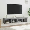 TV staliukas TV spintelės su LED, 2vnt., pilkos ąžuolo, 80x30x30cm