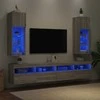 TV staliukas TV spintelės su LED, 2vnt., pilkos ąžuolo, 30,5x30x90cm