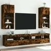 TV staliukas TV spintelės su LED, 2vnt., dūminio ąžuolo, 40,5x30x90cm
