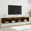 TV staliukas TV spintelės su LED, 2vnt., dūminio ąžuolo, 100x30x30cm
