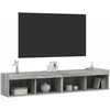 TV staliukas TV spintelės su LED, 2vnt., pilkos ąžuolo, 80x30x30cm