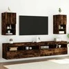 TV staliukas TV spintelės su LED, 2vnt., dūminio ąžuolo, 30,5x30x60cm
