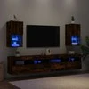TV staliukas TV spintelės su LED, 2vnt., dūminio ąžuolo, 30,5x30x60cm