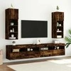 TV staliukas TV spintelės su LED, 2vnt., dūminio ąžuolo, 30,5x30x90cm