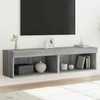 TV staliukas TV spintelės su LED, 2vnt., pilkos ąžuolo, 60x30x30cm