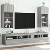 TV staliukas TV spintelės su LED, 2vnt., pilkos ąžuolo, 40,5x30x90cm