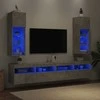 TV staliukas TV spintelės su LED lemputėmis, 2vnt., betono, 30,5x30x90cm