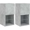 TV staliukas TV spintelės su LED lemputėmis, 2vnt., betono, 30,5x30x60cm