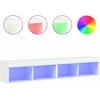 TV staliukas TV spintelės su LED lemputėmis, 2vnt., baltos, 80x30x30cm