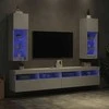 TV staliukas TV spintelės su LED lemputėmis, 2vnt., baltos, 30,5x30x90cm