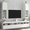 TV staliukas TV spintelės su LED lemputėmis, 2vnt., baltos, 30,5x30x102cm